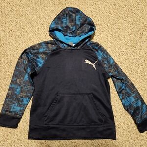 Puma Kids Hoodie - Black and Blue